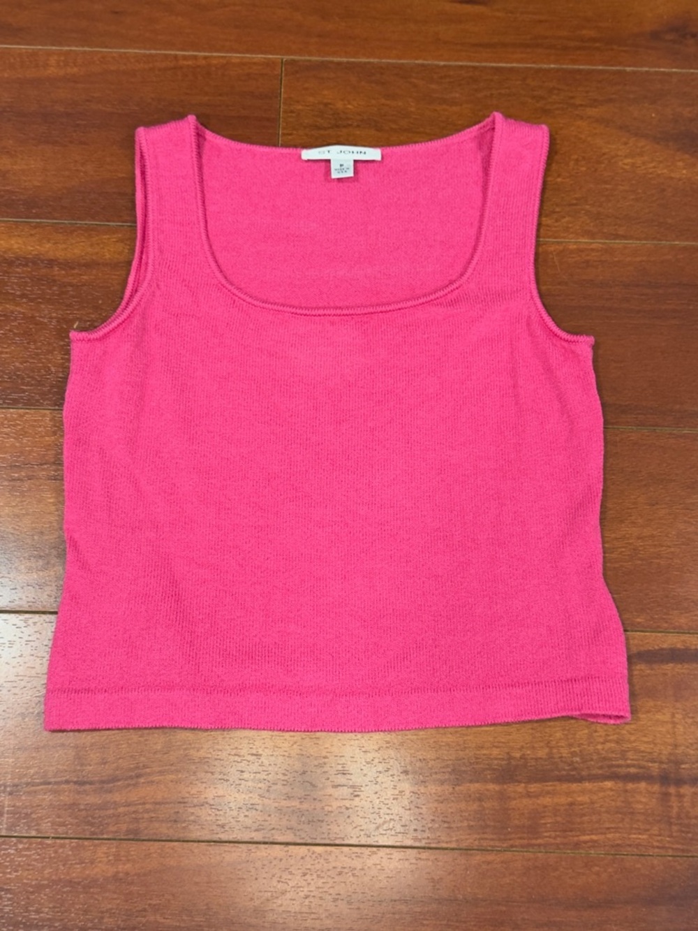 St. John Hot Pink Knit Scoop Neck Tank